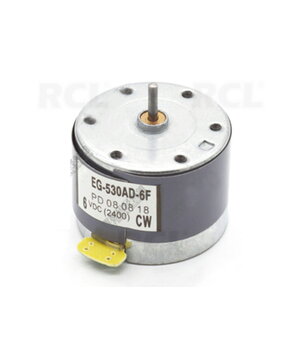 MOTORS EG-530AD-9B, 6 VDC 130 mA 2400 apgr./min, ass ø2x8 mm

 SVU06F.jpg
