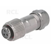 CONNECTOR WEIPU ST1210/S3, 3pin socket for cable ø5÷8mm, 13A 250V, IP67, metal CJP_W1210_L3.jpg