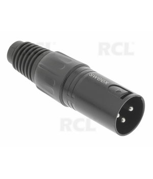 MICROPHONE PLUG XLR 3pin, for Cable,  black CKI271SW.jpg