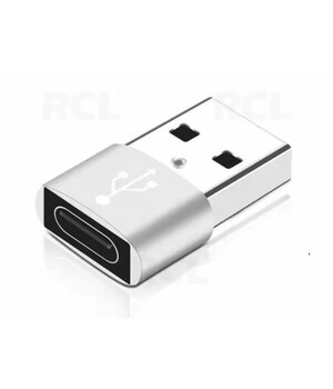 ADAPTER OTG USB A 2.0 (M) <-> USB C type (F), silver CPEK018S.jpg