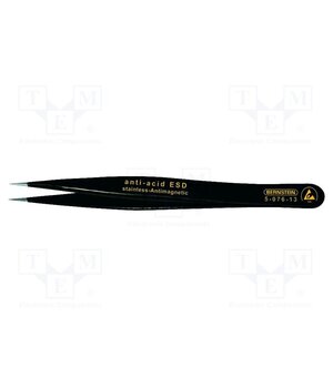 5-076-13 Tweezers; Blade tip shape: sharp; Tweezers len: 120mm; ESD NBwONrX-k2qgI7siMvFlOfgTSMbCHnRA35IT64zZSRU