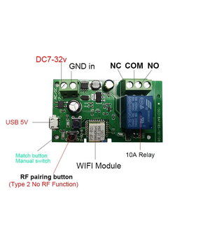 Bezvadu Sonoff WiFi viedais slēdzis mājas releja modulis 5V-32V ar pašbloķēšanos

 ABESP029+3.jpg