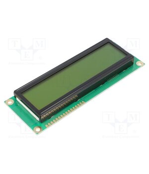 RC1602E-YHY-ESX Display: LCD; alphanumeric; STN Positive; 16x2; yellow-green; LED w8uIahlW8uieZKHKrUmH3TcKSD4PLMUltfzOTGZRMwM