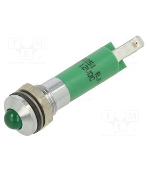 19040251 Indicator: LED; prominent; green; 12VDC; Ø8mm; IP67; connectors GYTEHC7ddEjik09ras_P2yOy632LAZIwf5ha5SqPvdY