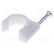 17079 Holder; white; on round cable; 100pcs; with a nail; Ø: 7mm; H: 8.9mm vrezT9qF7fIl3FlbMipJ9kM-CgsViboTqzyCk__ECGI
