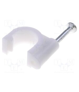 17079 Holder; white; on round cable; 100pcs; with a nail; Ø: 7mm; H: 8.9mm vrezT9qF7fIl3FlbMipJ9kM-CgsViboTqzyCk__ECGI