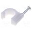 17079 Holder; white; on round cable; 100pcs; with a nail; Ø: 7mm; H: 8.9mm vrezT9qF7fIl3FlbMipJ9kM-CgsViboTqzyCk__ECGI