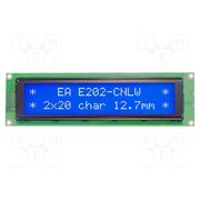 EA E202-CNLW Display: LCD; alphanumeric; STN Negative; 20x2; blue; 190x54mm; LED nbdPm7Vn6SST4KfyV-cwgrLHS6V7HHDSrI61pOcvjoY