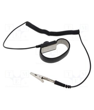 STW1160 Wristband; ESD; Features: metal; black; 1.8m; press stud male 4mm TDhRIc_JMtWh2Tg5e9X2fPOx8ea7YEfls7ZkYrwZkN8