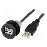09454521961 USB socket; 22mm; har-port; -25÷70°C; Ø22.3mm; IP20; black; Len: 1m c2get5dYgsqscdjf2a85bagaCkBnQf5O4YnAmjy83T0