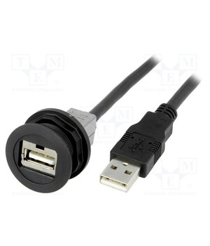 09454521961 USB socket; 22mm; har-port; -25÷70°C; Ø22.3mm; IP20; black; Len: 1m c2get5dYgsqscdjf2a85bagaCkBnQf5O4YnAmjy83T0