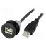 09454521961 USB socket; 22mm; har-port; -25÷70°C; Ø22.3mm; IP20; black; Len: 1m c2get5dYgsqscdjf2a85bagaCkBnQf5O4YnAmjy83T0