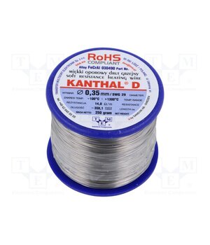 030490 250G Resistance wire; 14Ω/m; -100÷1300°C; 0.25kg; Øout: 0.35mm; FeCrAl 5AWKnZryz5JRc-gU_RChrg4zgft7yBmchB9dlJt_JSY