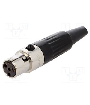 AG4F Connector: XLR mini; plug; female; PIN: 4; for cable; soldering; 5A LwI4xuCiELh_JXXileT52DUaIEFf3dpLDvmVuNmF238