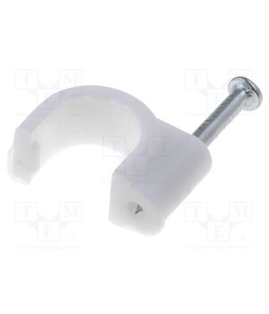 17081 Holder; white; on round cable; 100pcs; with a nail; Ø: 9mm 9YclvDeKXKKBYVzPKGHjystIKH0VkdcaBIrRVxJm0d0