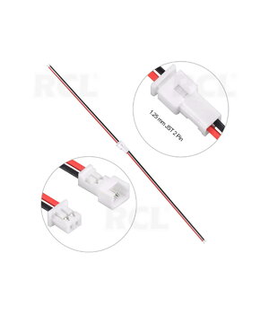 SAVienotājs micro JST 2pin (ligzda + spraudnis), Rm=1,25 mm, silikona izolācija

 CJ7612L+0.jpg