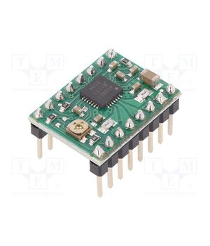 A4988 STEPPER MOTOR DRIVER CARRIER Stepper motor controller; A4988; 1A; Uin mot: 8÷35V; Kit: module oSqP0Uw34_GStPS7xvC0rteXq6TF_PkqIXy3HHZGyVU
