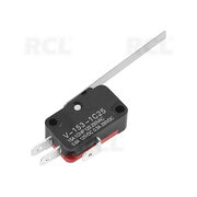 MICROSWITCH ON-(ON) 15A/250V with lever 53mm long, 16x28x10.3mm