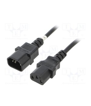95124 Cable; 3x0.75mm2; IEC C13 female,IEC C14 male; PVC; 0.5m; black bOkqV77MpHvWmtb_sa7j93v2Q6VJelfAjIyHKhRw5Ps
