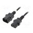 95124 Cable; 3x0.75mm2; IEC C13 female,IEC C14 male; PVC; 0.5m; black bOkqV77MpHvWmtb_sa7j93v2Q6VJelfAjIyHKhRw5Ps