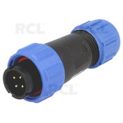 РАЗЪЕМ WEIPU SP1310/P4, 4-контактный штекер для кабеля ø4÷6,5 мм, 5A 250 В, IP68