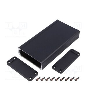 1457J1601EBK Enclosure: shielding; X: 84mm; Y: 160mm; Z: 28mm; aluminium; black 36JfWh_p4kY8ITQUyZVbsd5EVnTvf3eHqll-bAF21Rc