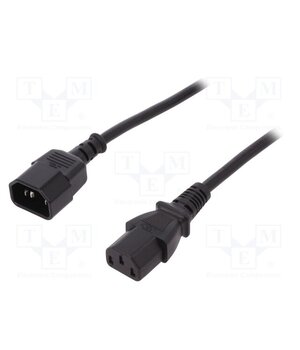 AK-440201-012-S Cable; IEC C13 female,IEC C14 male; 1.2m; black; 10A; 250V kJI8Fj1LVtBEOOuaNGibN-kM9GVmuMWGSsofxmajmG4