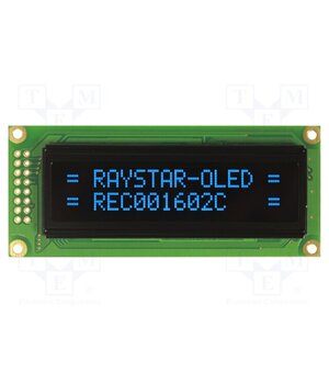 REC001602CBPP5N00100 Display: OLED; alphanumeric; 16x2; Dim: 85x36x10mm; blue; PIN: 16 c4X8bcozw65M4L4P84XmkVFx29q7iIiSqTMdV9vhCIQ