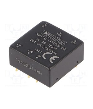 AM15C-4805S-NZ Converter: DC/DC; 15W; Uin: 36÷75VDC; Uout: 5VDC; Iout: 3A; 1"x1" K_hi3VezlvzPSmK5motRH3g4ZKal043CYzpCXc93zm8