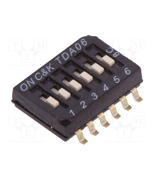 TDA06H0SB1 Switch: DIP-SWITCH; Poles number: 6; OFF-ON; 0.025A/24VDC; Pos: 2 lbDm-C1NFO4ZA4EoBcl2QbtDH_G1Rmr93RsMrh1HLBQ