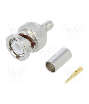 112116 Connector: BNC; plug; male; straight; 50Ω; crimped; for cable; POM 6Envmqj7hjUbfMJa4CBiCs8kvKDPzIt8av9RmqYjc3w