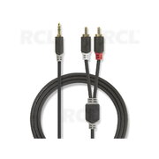 Stereo audio kabelis 3,5 mm vīriešu <-> 2x RCA vīriešu, 10 m

 CKA011K10.jpg