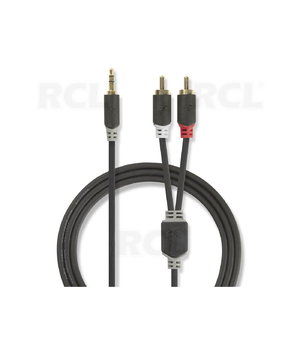 Stereo audio kabelis 3,5 mm vīriešu <-> 2x RCA vīriešu, 10 m

 CKA011K10.jpg