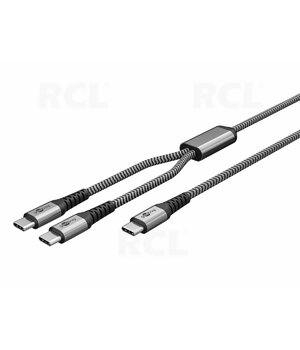 USB C tipa (M) <-> 2x USB C tipa (M) kabelis, 60 W, 1,5 m

 CKAK165D2.jpg