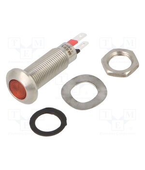 524-501-23 Indicator: LED; flat; red; 24÷28VDC; Ø8.1mm; IP67; connectors jDDt8BBunFM8rBbpEIMuqrbJPMlzDWxbjrogKNzruXg