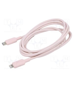 LAKPH Cable; Apple Lightning plug,USB C plug; nickel plated; 2m; pink o3sQHydMsTU7WGtzgGztMdJWmqxh7hr2H9s0On1GlWY