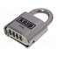 K11750D Padlock; shackle,combination code; Protection: medium (level 6) mqFW845R4nCXgzG4kR0XzhW9aYhXTtf2LMKRIiSiHds
