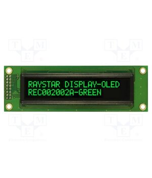 REC002002AGPP5N00100 Display: OLED; alphanumeric; 20x2; Dim: 116x37x9.8mm; green; PIN: 16 ptKhWgo9mtkEWA8Ug7bEilZ1f_iHDTeGhxCa0TXjJHg