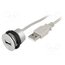 09454521924 USB socket; 22mm; har-port; -25÷70°C; Ø22.3mm; IP20; silver; Len: 3m FSjHgVgFPK68U5vRzJ6ZJpVPi2nZCGM6jBK19W-DV9A