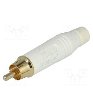 ACPR-WHT Connector: RCA; plug; male; straight; soldering; white; gold-plated rGYtxzvoJ12XihsHnI6Jm6SzdJYO4Lb7hGD1u9igEt4