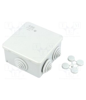 00810 Enclosure: junction box; X: 80mm; Y: 80mm; Z: 40mm; wall mount; IP44 yfTvnUg45tIkcw9ERwZf97G36wqyCDcahCgeedIEInY