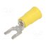 8270 Tip: fork; M4; Ø: 4.32mm; crimped; for cable; insulated; yellow 4VqmqoJUuZuyurATivHuLACeMDSmnV5hoBMb_RrdPfo