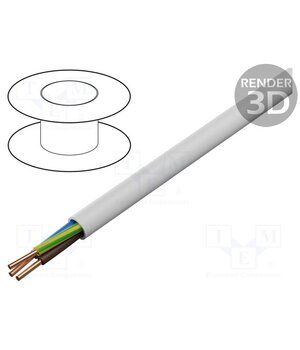 YDY-3X1 Wire; YDY; 3G1mm2; round; wire; Cu; PVC; white; 450V,750V; 100m JBRZPWUqgm-jnxLnvZXP37Irsvv9U-dxPsyk3dka4V0