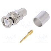 J01000A0063 Connector: BNC; plug; male; straight; 50Ω; crimped; for cable; PTFE qIpLdvT3jSbWjxBcykDNaHu6bvTB2lcioF24eUM9HsA