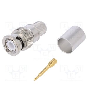 J01000A0063 Connector: BNC; plug; male; straight; 50Ω; crimped; for cable; PTFE qIpLdvT3jSbWjxBcykDNaHu6bvTB2lcioF24eUM9HsA