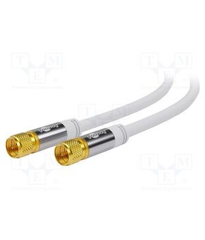 70598 Cable; 1m; F plug,both sides; PVC; shielded connectors; white; 75Ω wz73KWXybvqIcJtOsXsGgw7LOsyj_UwXU_o30cCFlFk