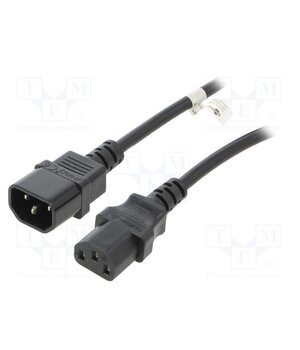 68602 Cable; 3x0.75mm2; IEC C13 female,IEC C14 male; PVC; 1.5m; black IEPQC-ekAdj7el5bJ4V59XPbJJRk9T-u1F_4p4emilw
