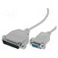 CABLE-120 Cable; D-Sub 25pin plug,D-Sub 9pin socket; Len: 1.8m; snapped-in QDZwipR4DR6h40OQecqWMFPq8kqhJVk2tUdpgS7hEqQ