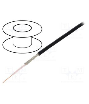 MRG1740.0050 Wire: coaxial; RG174; 1x26AWG; stranded; CCS; PVC; black; 50m; 164ft lO3yvp6tzub17M6UmS1QJ30IzBL5fLDbWHQrzo5oUBo
