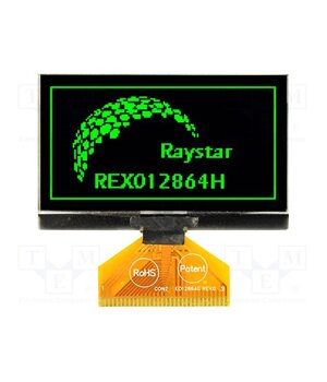 REX012864HGPP3N00000 Display: OLED; graphical; 2.42"; 128x64; Dim: 60.5x37x2.15mm; green iEJ9WsYzma5t0h5vZawsSlUkPh4ZyBLLrzA9dMD0Fyg